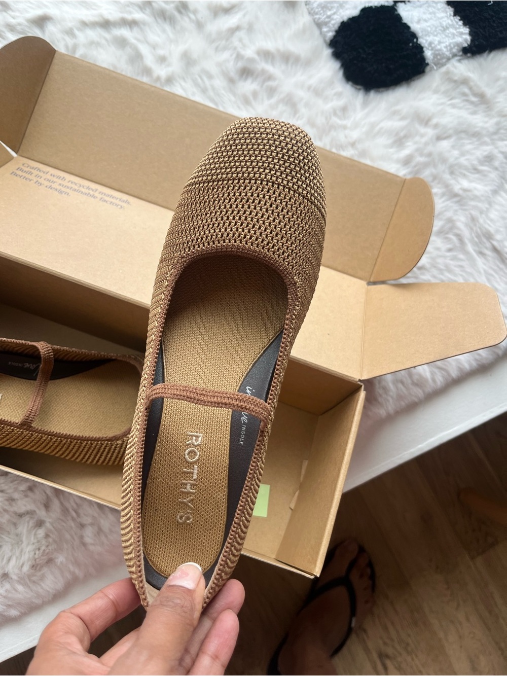 Rothy's Brown square Mary Jane Flats - Picture 2 of 4